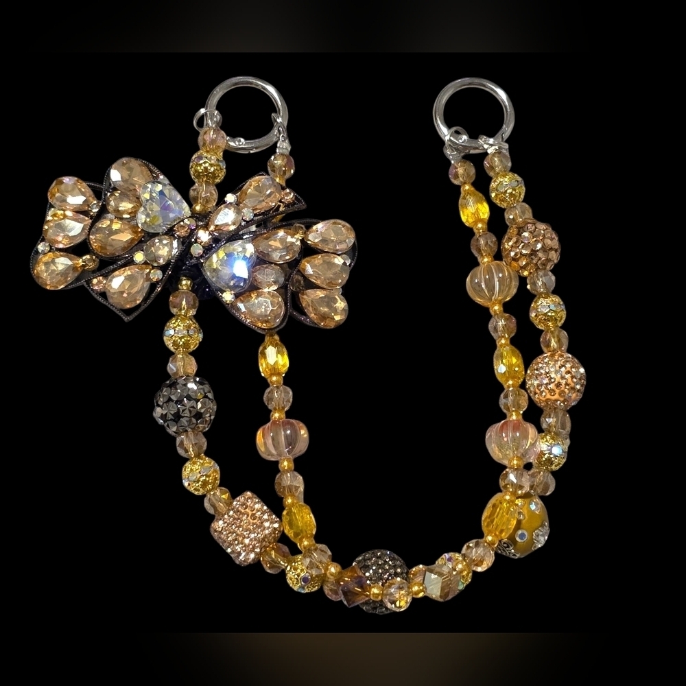 Elegant Crystal Bow Bag Charm